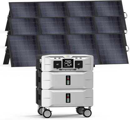 IEE 5120Wh Portable Power Station SP5000 with 3×200W Solar Panel, 120/240V 5000W(Peak 9000W) AC Output Solar Generator, Expandable Capacity, LFP Battery Generator for Home Use, Power Outages, RVs