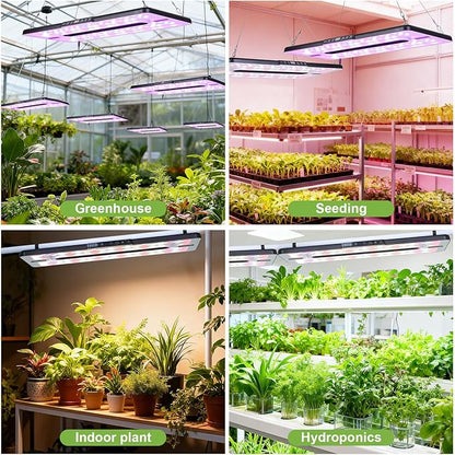 22" x 10" Grow Lights for Indoor Plants and Vegetables, Full Spectrum LED Growing Lamp for Indoor Garden Greenhouse - Features Two Smart Light Mode, 12~23H Timer - 1 Pack (1 Pack Black)