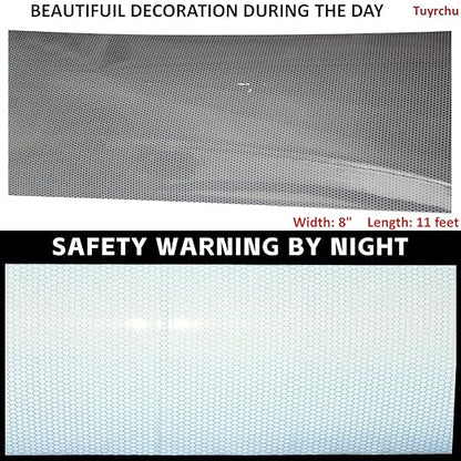 Non Fading Reflective Tape Silver Outdoor Waterproof 8 inch Wide, High Visibility Warning Industrial Marking Tape, Safety Stickers (11 feet)
