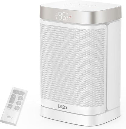 Dreo Atom One Space Heater with Remote, 70°Oscillating Electric Heaters with Digital Thermostat, 1500W PTC Ceramic Heater, 12h Timer, Quiet Safety Heating, Portable Heater for Home Office