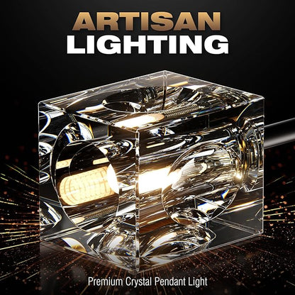 Crystal Ceiling Light Fixture with 13-Lights,Black and Gold Semi Flush Mount Ceiling Light,Modern Chandelier for Kitchen Island,Living Room,Bedroom,Dining Room