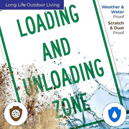 Loading and Unloading Zone Sign, 18x24 Inches, Rust Free .063 Aluminum, Fade Resistant, Made in USA