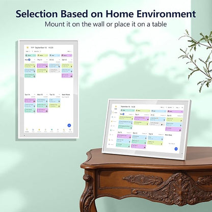 Digital Calendar, 21.5 Inch Electronic Calendar & Chore Chart, Smart Family Organizer with Interactive Touchscreen Display, Wall Mount or Desk Mount in Portrait or Landscape