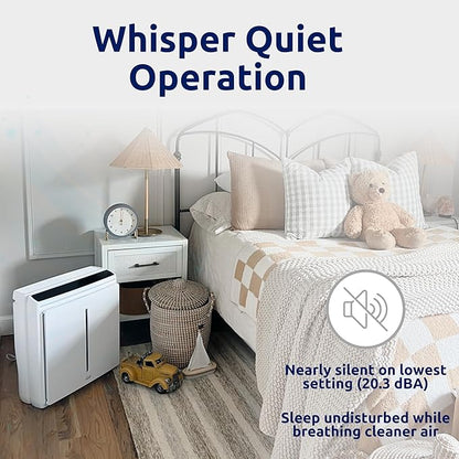 Rabbit Air, A3 SPA-1000N Air Purifiers for Home, Ultra Quiet HEPA Air Purifier - Wall Mountable Air Purifiers for Home Large Room, Allergies, Dust, Mold, Smoke & VOCs - (White, Pet Allergy Filter)