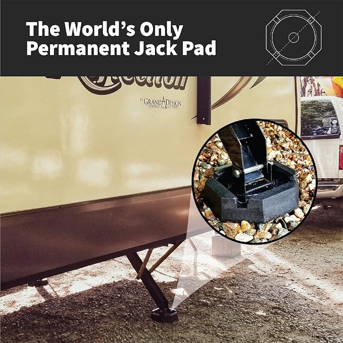 SnapPad Xtra RV Leveling Pads - Permanent Jack Stabilizers for RVs - 5" Square Leveling Jack Pads for LCI Leveling System - Heavy Duty Replacement for Blocks - Made in The USA (Square 5 4-Pack)