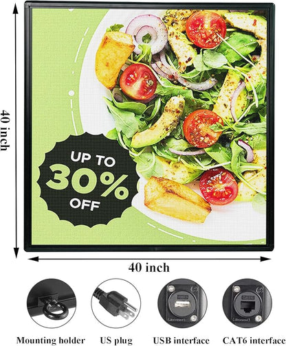 P6 Outdoor Full Color 40'' x 40'' Scrolling LED Display Digital Signage For HD images and HD Video led Sign Electronic Message Board With High Brightness For Store Advertising