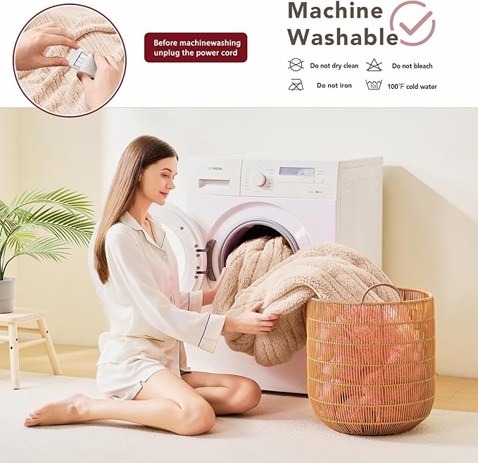Heated Electric Blanket Full Size - 72"x84" Flannel Heating Blanket with 10 Heating Levels & 5 Time Settings Over-Heat Protection, Winter Warmer for Adults with ETL Certification（Beige）