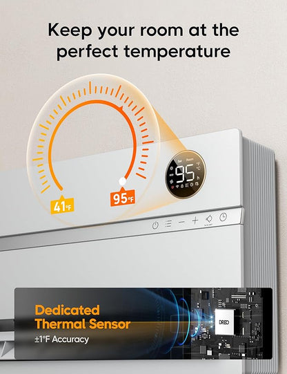 Dreo Wall Heater for Bathroom, Smart Space Heaters with ALCI Plug, 1500W, 120° Vertical Oscillation, Adjustable Thermostat, 24H Timer, Easy Installation Electric Heater for Indoor use, Bedroom, Office