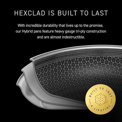 HexClad Hybrid Nonstick 10-Inch Wok with Stainless Steel Lid, Stay-Cool Handle, Dishwasher-Friendly, Oven-Safe Up to 900°F, Induction Ready, Compatible with All Cooktops