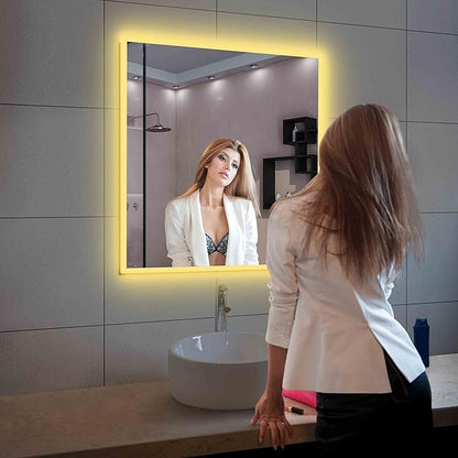 Blossom 30"X36" LED Bathroom Mirror with Lights, Front Lit and Backlight, Stepless Dimmable, Anti-Fog, Shatter-Proof Tempered Glass, Memory, 3 Colors Lighting Bathroom Mirrors for Vanity Makeup Mirror