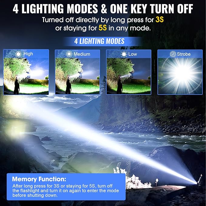 Rechargeable Tactical Flashlights, High Lumens Small Mini USB-C LED Flashlight, Compact EDC Flash Light, 4 Modes&Memory Function, Waterproof Pocket Lights for Home,Camping,Emergency (2, Orange)
