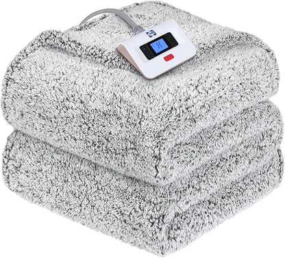Sealy Electric Blanket Full Size, Soft Sherpa Heated Blanket Single Control with 10 Heating Levels & 1 to 12 Hours Auto-Off Settings Over-Heated Protection 80"x84" Machine Washable, Charcoal