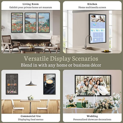 BSIMB Large Digital Picture Frame 32 Inch, 64GB 1920x1080 FHD WiFi Digital Photo Frame Electronic Display, Wall Mount Included, Share Pictures/Videos via App Easy Setup Gifts for Mom(Non-Touch), Black