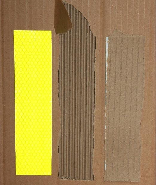 Non Fading Fluorescent Yellow Reflective Stickers 1 inch X 6 inch, Outdoor Waterproof High Visibility Safety Adhesive Reflector (100 Pcs)