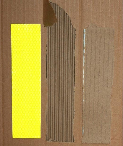 Non Fading Fluorescent Yellow Reflective Stickers 1 inch X 6 inch, Outdoor Waterproof High Visibility Safety Adhesive Reflector (100 Pcs)