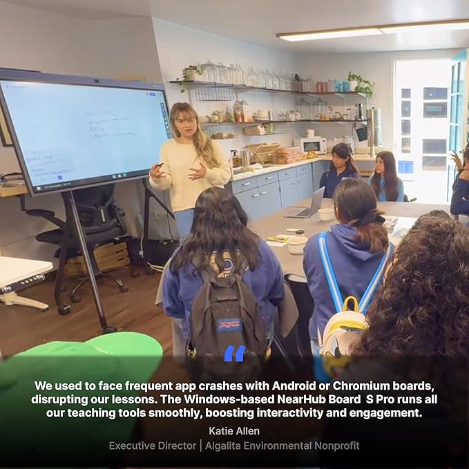 NearHub S Pro 4K UHD Smart Board,55"Windows 11 Interactive Whiteboard for Business&Education,Touchscreen Display with Built-In Camera & Microphones,All-in-One Collaboration Device for Hybrid Meetings