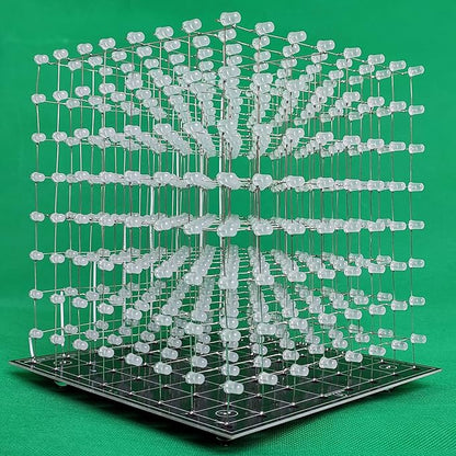 8x8x8 LED Cube Kit DIY Electronic Kit Soldering Project Kit, User Needs to Solder The LED, and The Displayed Content Can Be Modified. (MULTI4)