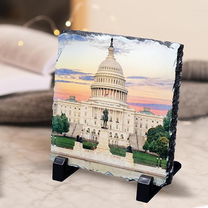 ArtPix 3D Christmas Personalized Slate Plate, Customized Xmas Photo Print Stone, Custom Picture Gift for Wife, Women, Family, Her, Him, Rock Slate Plaque Frame (X-Large)