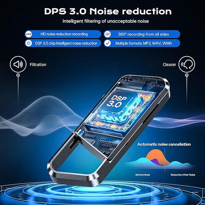 64GB Voice Activated Recorder - Recording Device with 1600H Long Duration Vioce Recorder for Lecture & Meeting - HD Audio Recorder Supporting MP3/WAV Formats