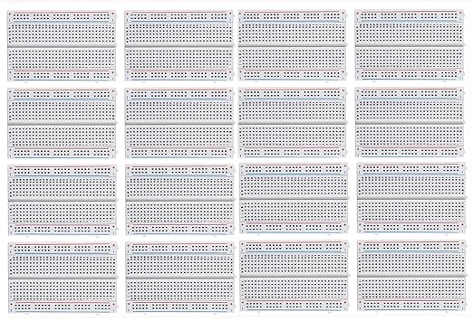 MCIGICM 16Pcs Breadboard 400 Tie Point Solderless Prototype PCB Board Protoboard for Arduino DIY