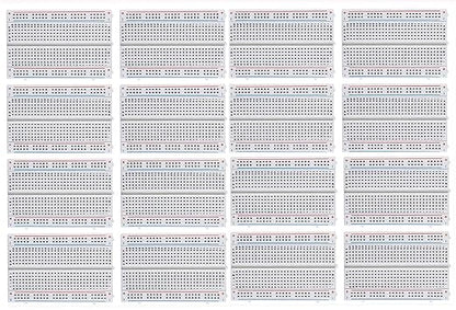 MCIGICM 16Pcs Breadboard 400 Tie Point Solderless Prototype PCB Board Protoboard for Arduino DIY