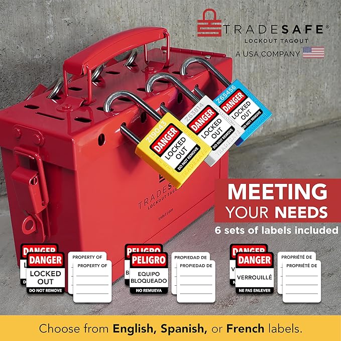 TRADESAFE Lockout Tagout Locks Set - 10 Orange Keyed Alike Padlocks, 2 Keys Per Lock, OSHA Compliant Loto Locks for Lock Out Tag Out Stations, Premium Grade