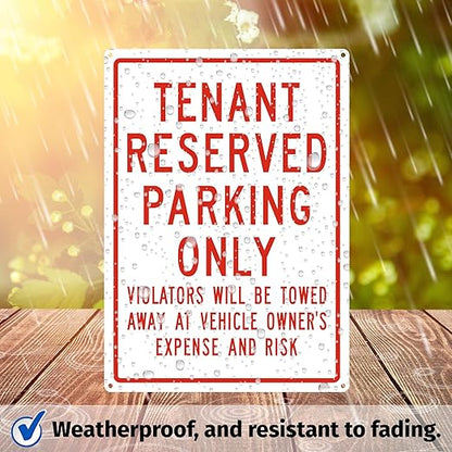 Brimar Tenant Reserved Parking Only Sign 10"x14" - Weatherproof Rust Free Aluminum Warning Sign for Private Property, Parking Lots, Driveways, Yards & Businesses"