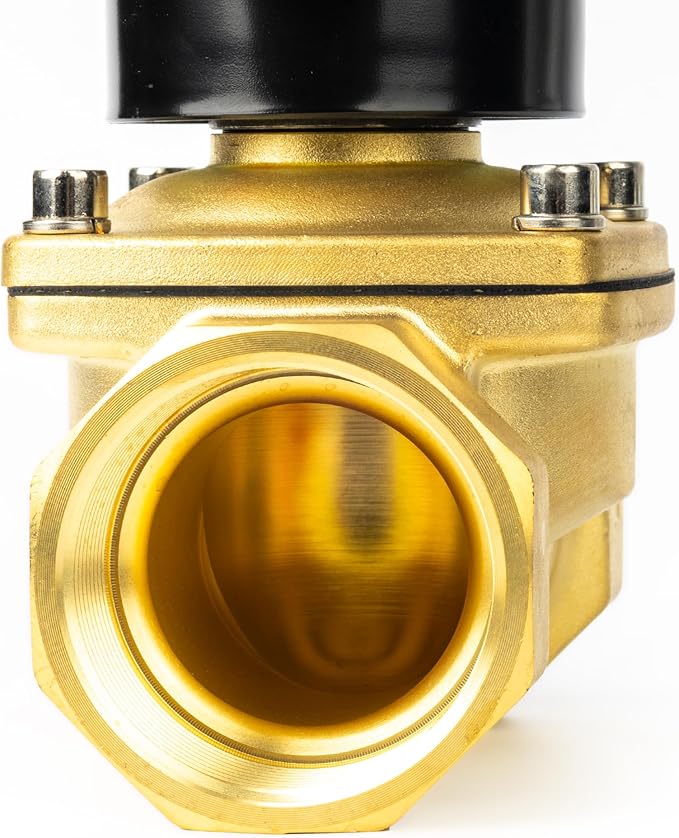 U.S. Solid 2" Solenoid Valve - 110V AC Brass Electric Solenoid Valve, Normally Closed, Viton Seal