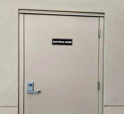 Electrical Room Sign - Premium Durable Acrylic Material, Ultra-strong Self-adhesive, Quick Installation, Suitable for Your Home and Business (9×3 Inches Black).