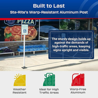 Impact Recovery - Sta-Rite Flexible Sign Post - Sign Holder - Handicap Parking Signs - Made in the USA - 78” Van Accessible Signage