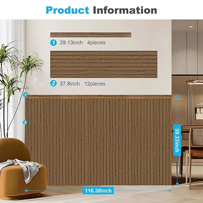 Art3d Wainscoting Wall Panel Kit, 37.8" Tall Beadboard Panels for Walls, Polystyrene Board and Batten Wall Panel Kit, Easy DIY Decorative Trim for Living Room, Kitchen, Bedroom – Covers 31 Sq.Ft
