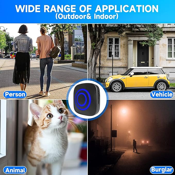 Motion Detector Sensor Alarm, SiegenPro Driveway Alarm Wireless, Home Security Business Motion Sensor Alarm Indoor Outdoor Weatherproof