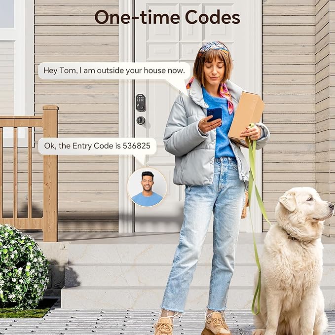 Keyless Entry Door Lock with Handle, App Control Door Locks for Front Door, Auto Lock Keypad Door Lock with Handle, Smart Door Lock for Home Hotel Bedroom with 2 Door Knobs