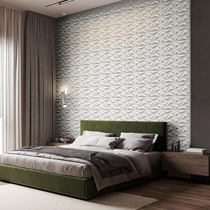 INMOZATA 3D Wall Panels for Interior Wall Decor, 33 Pack 12 x 12 Inch Decorative Wall Panels Diamond 3D Textured Accent Panel for TV, Gaming Living Room, Bedroom Background(White)