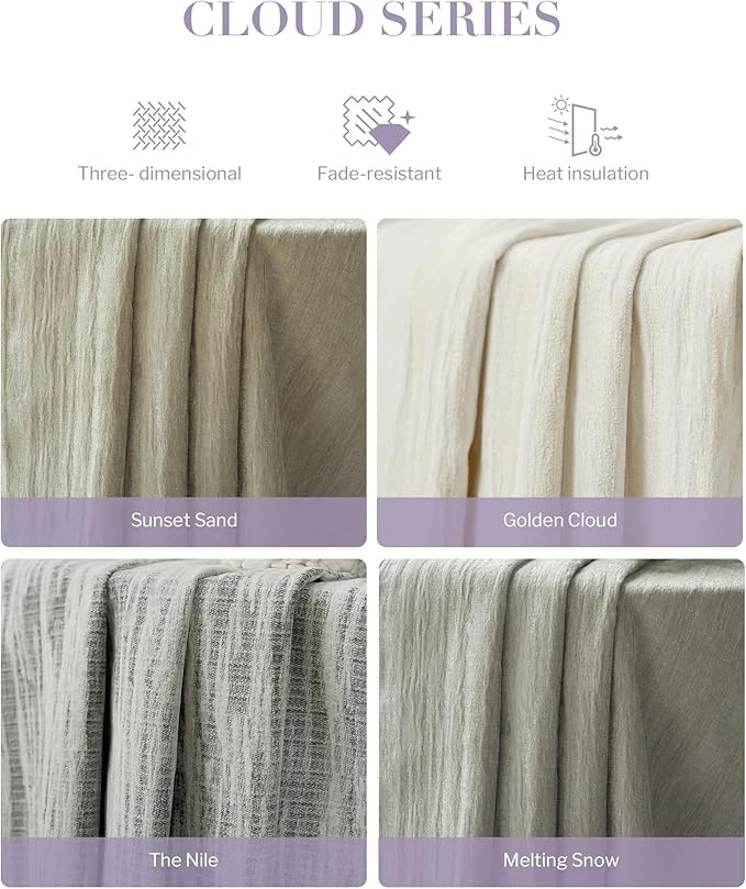 Graywind Rechargeable Smart Curtains Compatible with Alexa App Remote Control Motorized Drape for Sliding Door One-Way or Split Draw, Custom Width Up to 220" (Cloud Series)