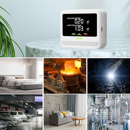 Digital Radon Detector - User-Friendly Desktop Device with HD LCD Display, 2-3 Years of Battery Life on 6-Hour Charge, 10-Year Sensor Lifespan, Perfect for Accurate Home and Office pCi/L Reading
