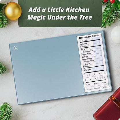 Greater Goods Digital Nutrition Scale – Accurate Macro and Calorie Tracking for Meal Prep, Weight Loss, and Healthy Eating | 2,000 Built-in Foods, Intuitive Nutrition Label Display, 11lb Cap, Blue