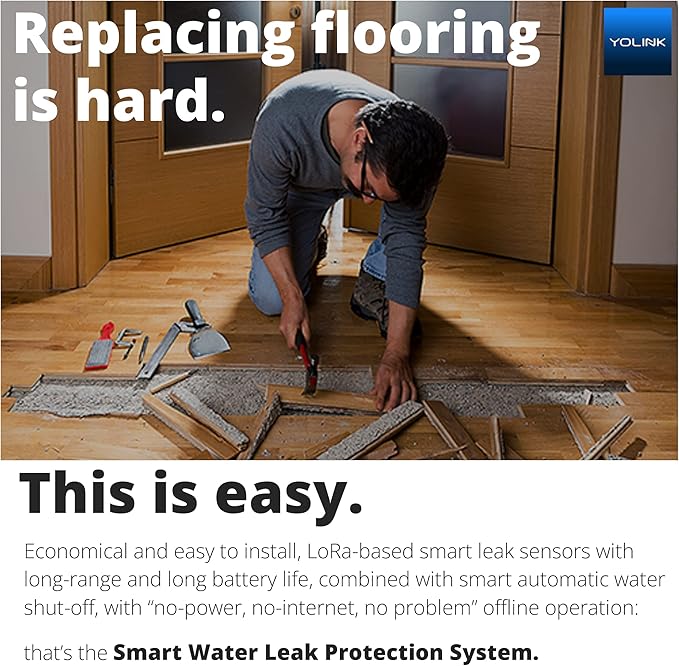 Wireless Valve Controller & Bulldog Valve Robot Automatic Water Leak Detection & Shut-Off Kit, Battery Powered with 10+ Years Battery Life HUB Required