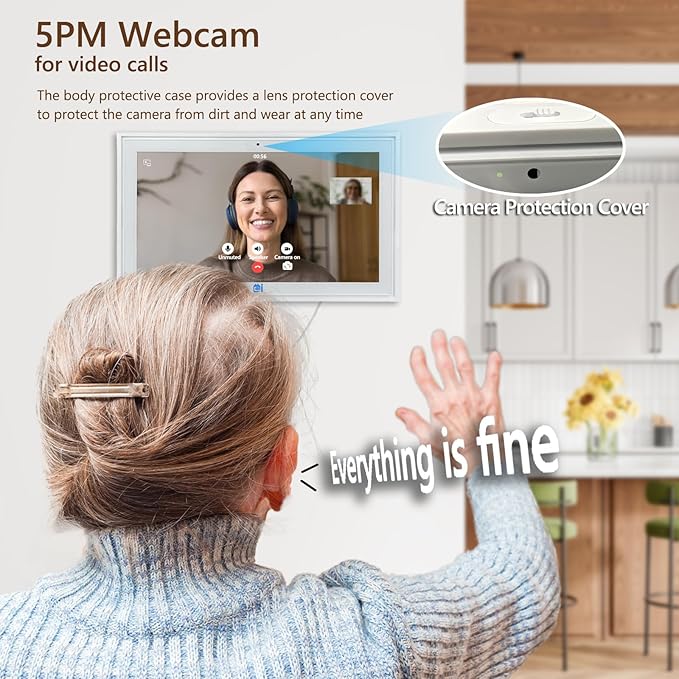15.6 Inch Digital Calendar,Desktop&Wall Calendar Planner,Chore Chart,Meal Planning,Photo Share,Alarm Reminder,Task Rewards System,TouchScreen Smart Electronic Calender for Family Organizer- 5MP Webcam