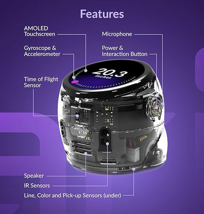 Ozobot Ari Entry Kit | Interactive Learning Robot with Touch Screen, ToF Sensor, Accelerometer, Gyroscope, and AI Integration | Hands-On STEM Education for Classrooms and Homeschool
