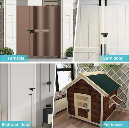 Alise 6 Inch Slide Bolt Gate Latch, Door Lock with Padlock Set, Heavy Duty Stainless Steel Barrel Bolts Safety Door Lock for Wooden Fence, Outdoor Fence,Shed Door Black