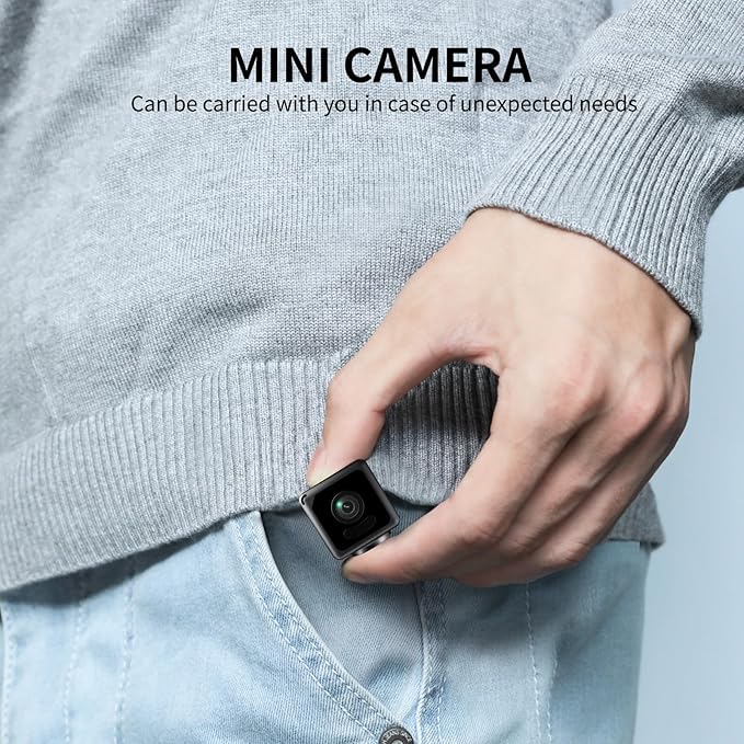 4K Mini Security Camera WiFi Wireless Camera Small Smart Portable HD Nanny Cam with Motion Detection Cloud & SD Storage Clear Night Vision Micro Cameras for Home Office Pet Baby Monitor Indoor/Outdoor