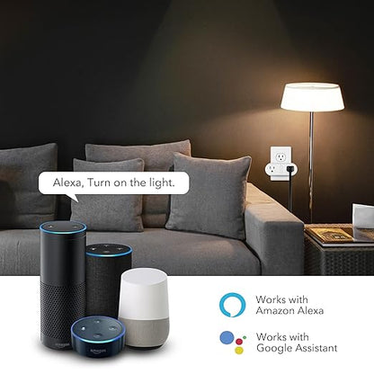 HBN Smart Plug 15A, WiFi&Bluetooth Outlet Extender Dual Socket Plugs Works with Alexa, Google Home Assistant, Remote Control with Timer Function, No Hub Required, ETL Certified, 2.4G WiFi Only, 4-Pack