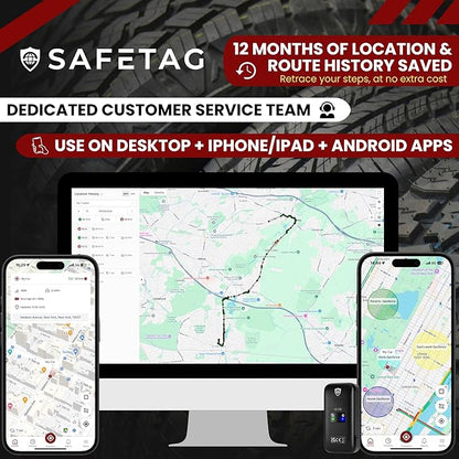 Mini 4G - 4G LTE Rechargeable Mini GPS Tracker, Car, Van, Motorbike etc. 34-205 Countries, Real Time Tracking and Notifications, 7 Day Free Trial - Sim Included, 12 Month Warranty