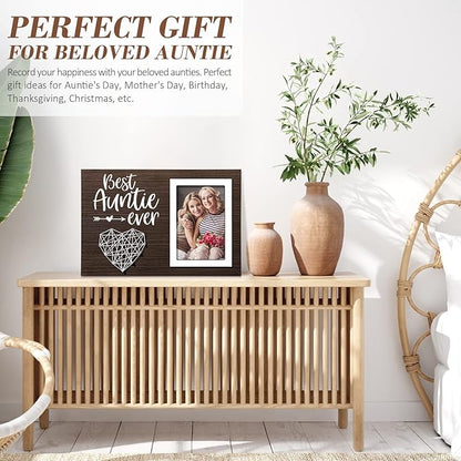 MAYICIVO Aunt Gifts from Niece Nephew, Christmas Gifts for Aunt Picture Frame, Best Auntie Ever Gift Aunts Birthday Auntie Mother's Day Gift for Aunts Women Best Aunts Photo Frame - 4x6 Photo