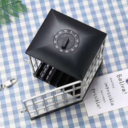 Phone Lock Box, Timer Control Cell Phone Jail with Security Lock Mechanism for Kids Homework Office Home Use, Holds 5 Mobile Phones (A)