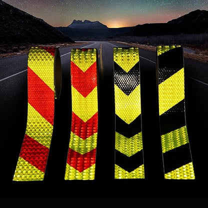 Neon Black Reflective Chevron Tape 2 Inch x 33 FT Waterproof Caution Tape Reflective Stickers for Floor,Step,Cars,Warehouse,exit.