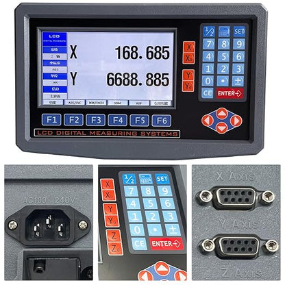2/3 Axis Digital Readout and TTL Precision Linear Glass Scale DRO Encoder for Milling Lathe. Note:Display&Scales Sold Separately,Pls Select The Size Options! (2 Axis LCD Digital Readout ONLY!)