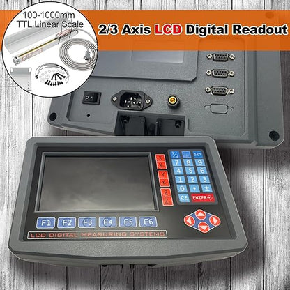 2/3 Axis Digital Readout and TTL Precision Linear Glass Scale DRO Encoder for Milling Lathe. Note:Display&Scales Sold Separately,Pls Select The Size Options! (3 Axis LCD Digital Readout ONLY!)