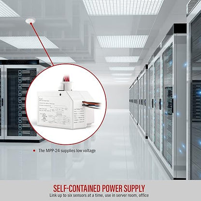 ENERLITES Ceiling Sensor Low Voltage Power Pack for Low Voltage Sensor and Package, Self Contained Power Supply Relay System 120~277V AC to 24V DC, MPP-24, New Model, White